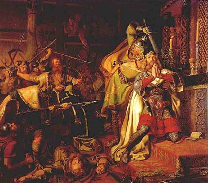 Death of Canute IV, July 10, 1086 (Christian von Benzon) (1816-1849)